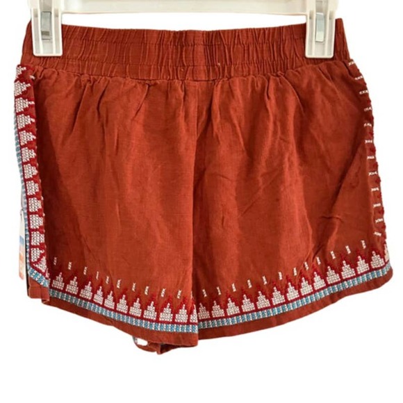 CALI 1850 LOS ANGELES RUST EMBROIDERED SHORTS SIZE XS - Picture 2 of 4